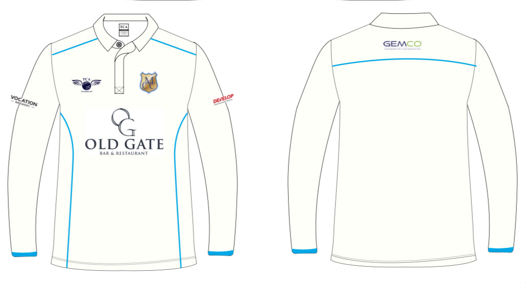 Senior LS White Playing Shirt (Mytholmroyd CC)