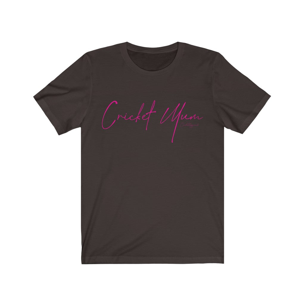 Cricket Mum Short Sleeve Tee Pink