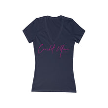 Load image into Gallery viewer, Cricket Mum Short Sleeve Deep V-Neck Tee Pink
