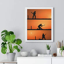 Load image into Gallery viewer, Premium Framed Sunset Cricket Poster
