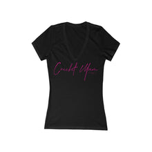 Load image into Gallery viewer, Cricket Mum Short Sleeve Deep V-Neck Tee Pink
