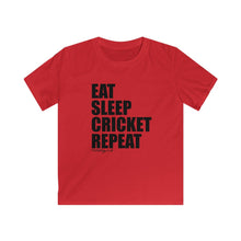 Load image into Gallery viewer, Kids EAT SLEEP CRICKET REPEAT T-Shirt
