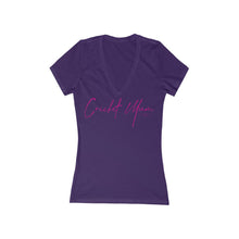 Load image into Gallery viewer, Cricket Mum Short Sleeve Deep V-Neck Tee Pink
