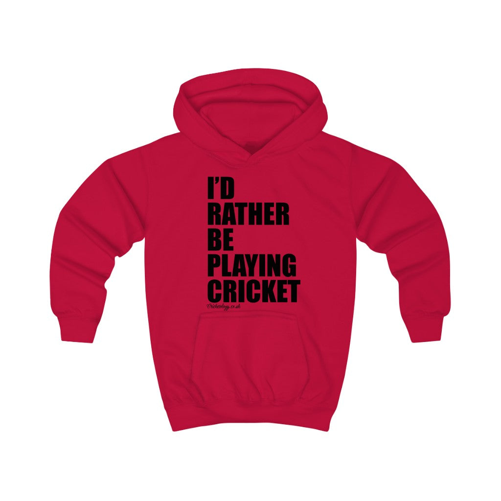 I'd Rather Be Playing Cricket Kids Hoodie