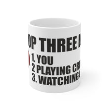 Load image into Gallery viewer, My top three Loves Cricket Mug
